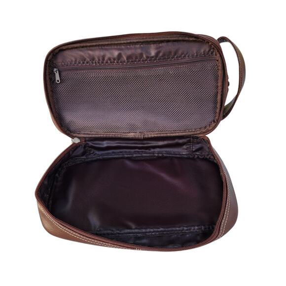 Relic Leather Dual Compartment Toiletry Travel Storage Bag - Picture 7 of 10